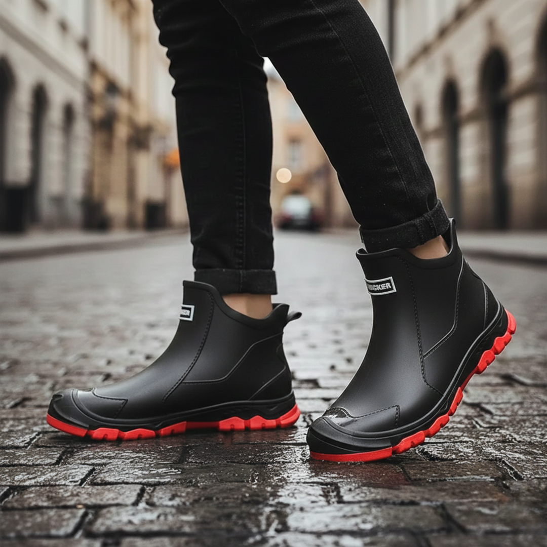 Bottes de pluie chevilles imperméables à enfiler unisexes