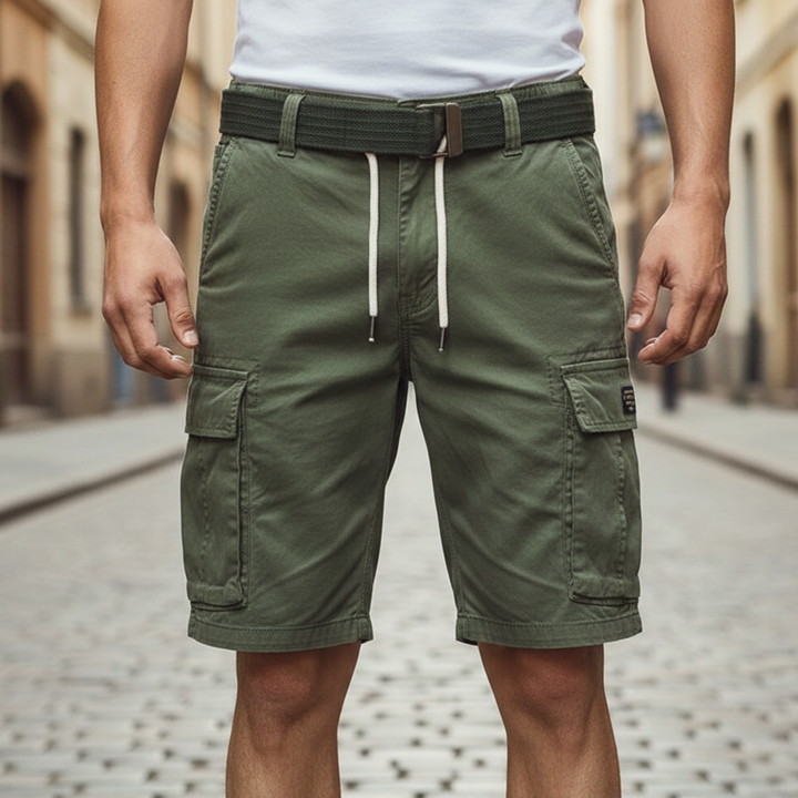 Shorts cargo pour homme Poche utilitaire Cordon de serrage Coupe décontractée