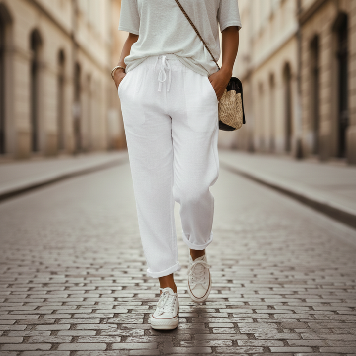 Pantalon Femme Taille Élastique Court