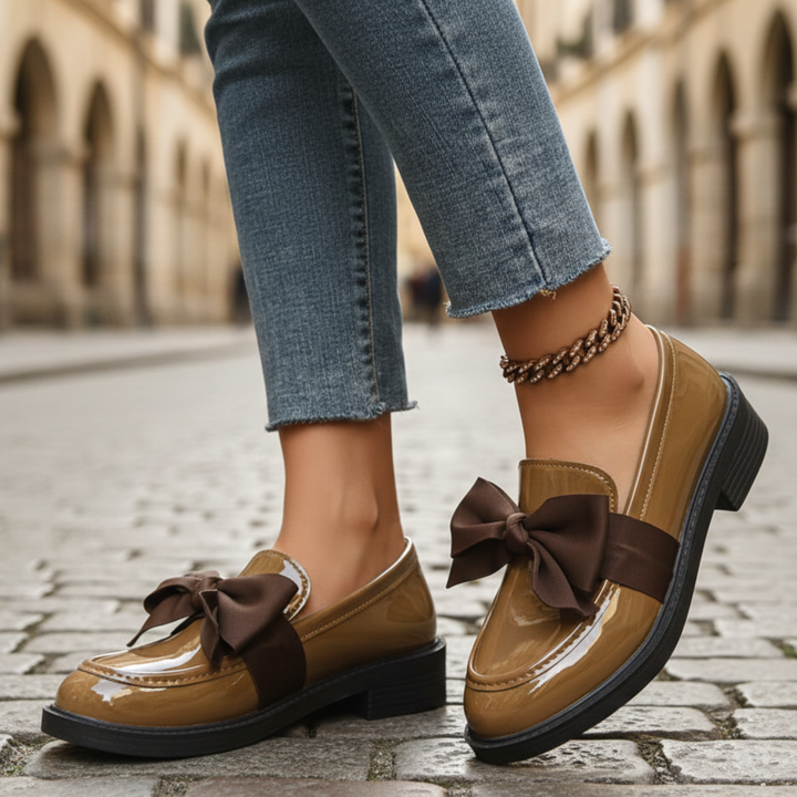 Mocasines con Detalle de Lazo Rosa Mujeres Adultas