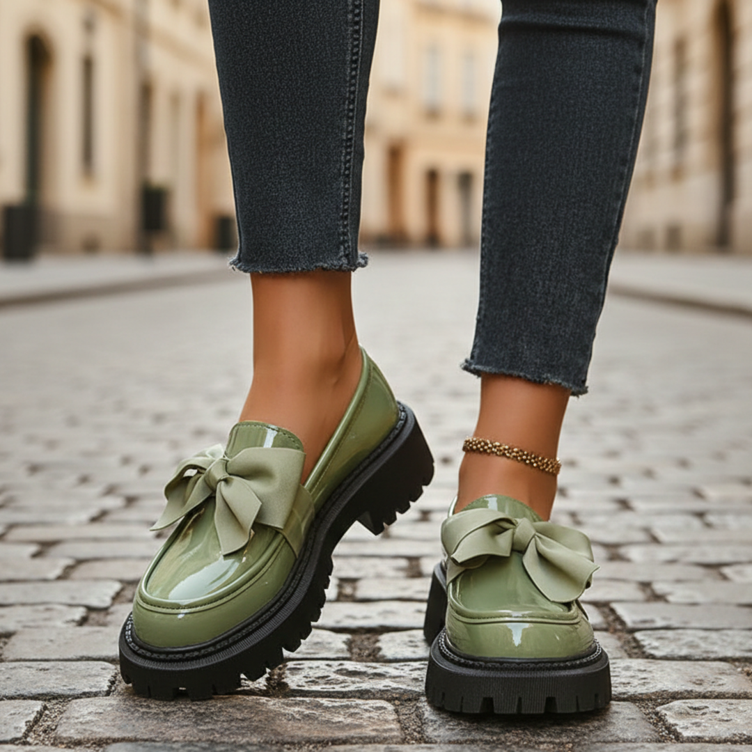 Chaussures à plateforme avec nœud et semelle épaisse pour femmes