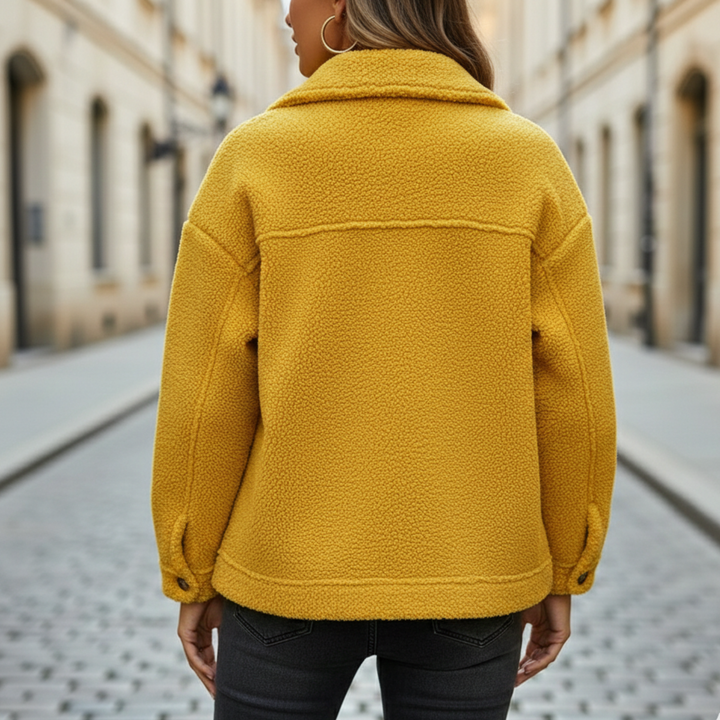 Veste d'automne pour femme à manches longues et boutonnage devant