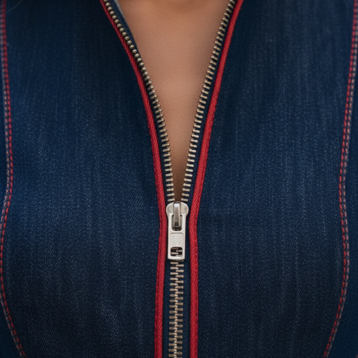 Mono de mezclilla de pierna ancha y manga larga casual para mujeres