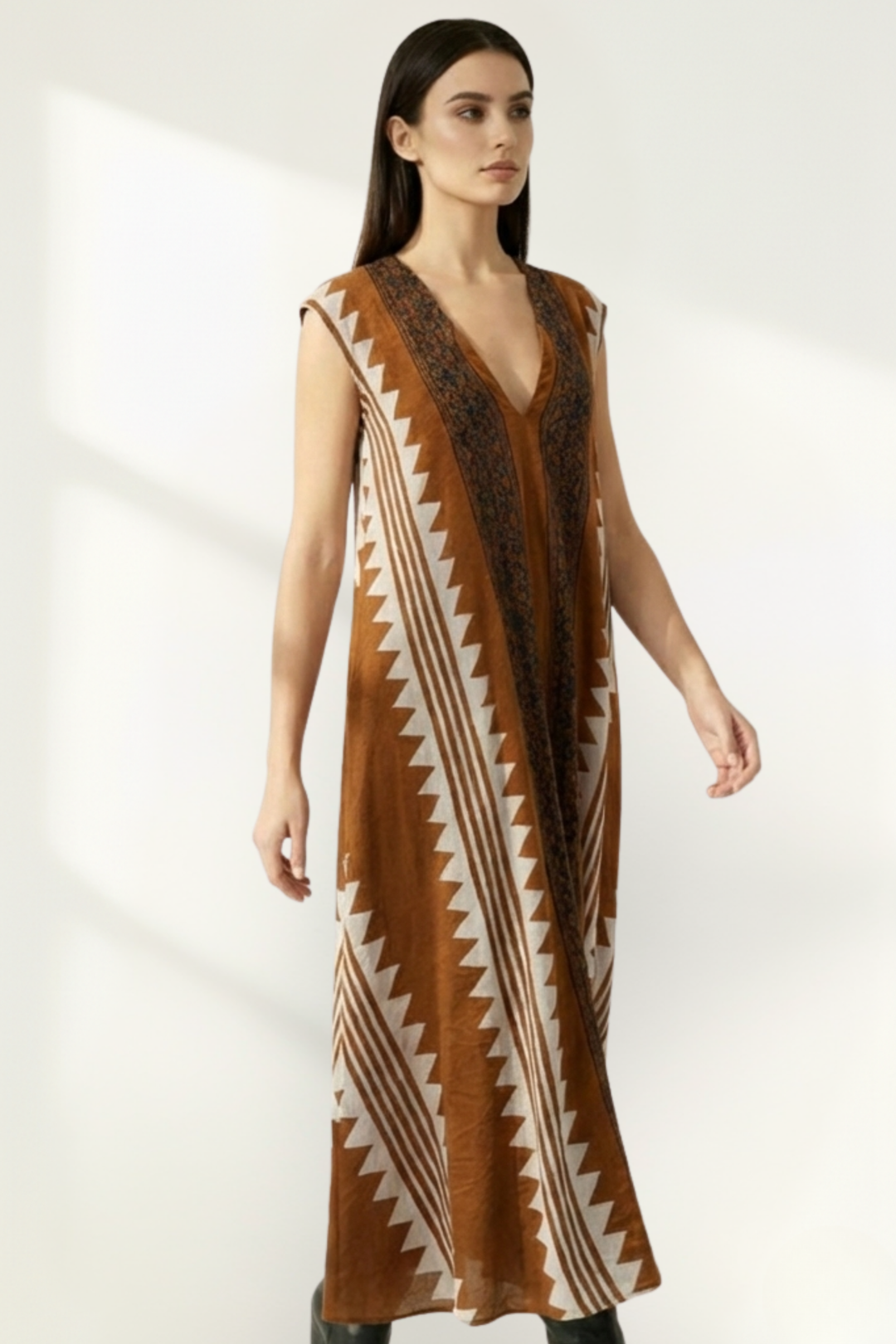 Robe longue imprimée bohème pour femme