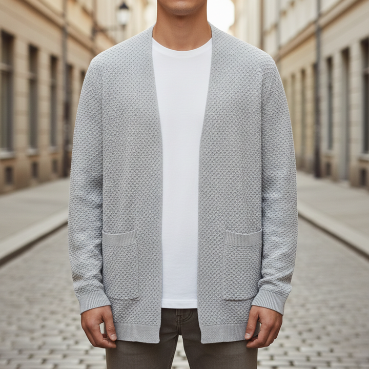 Cardigan pour homme à ouverture avant en tricot