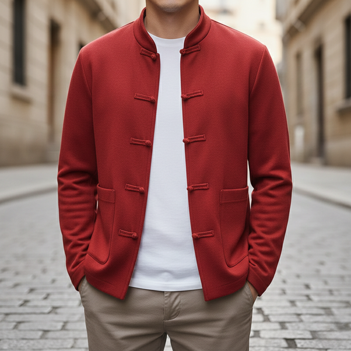 Cashmere Cardigan Stand Collar Button Men