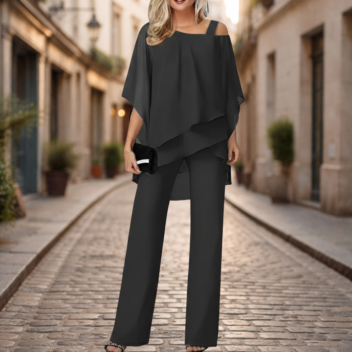 Ensemble en mousseline pour femme soirée deux pièces élégant