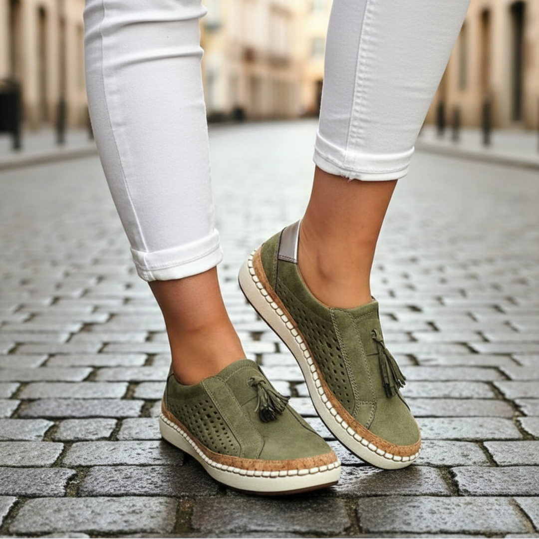 Chaussures à enfiler orthopédiques pour femmes, à semelle amortissante pour la marche