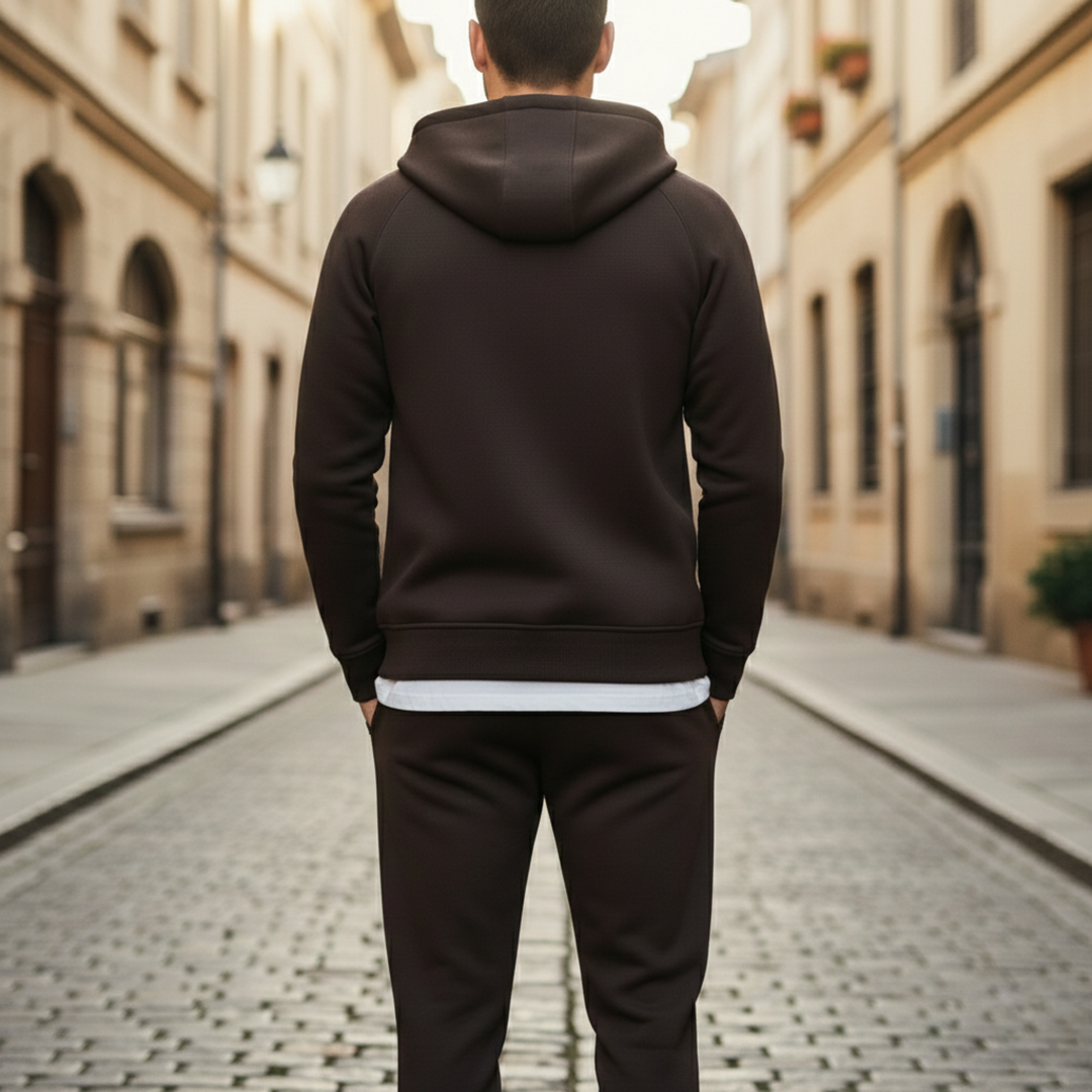 Conjunto de chándal con sudadera con cremallera y pantalones de chándal para hombres