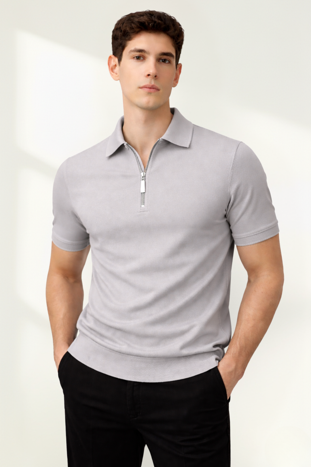 Camisa Polo con Cremallera para Hombre