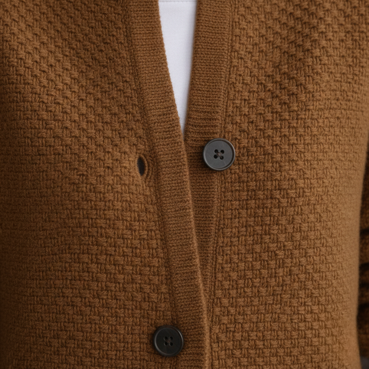 Suéter Cárdigan de Cuello Medio con Botones Frontal para Mujeres