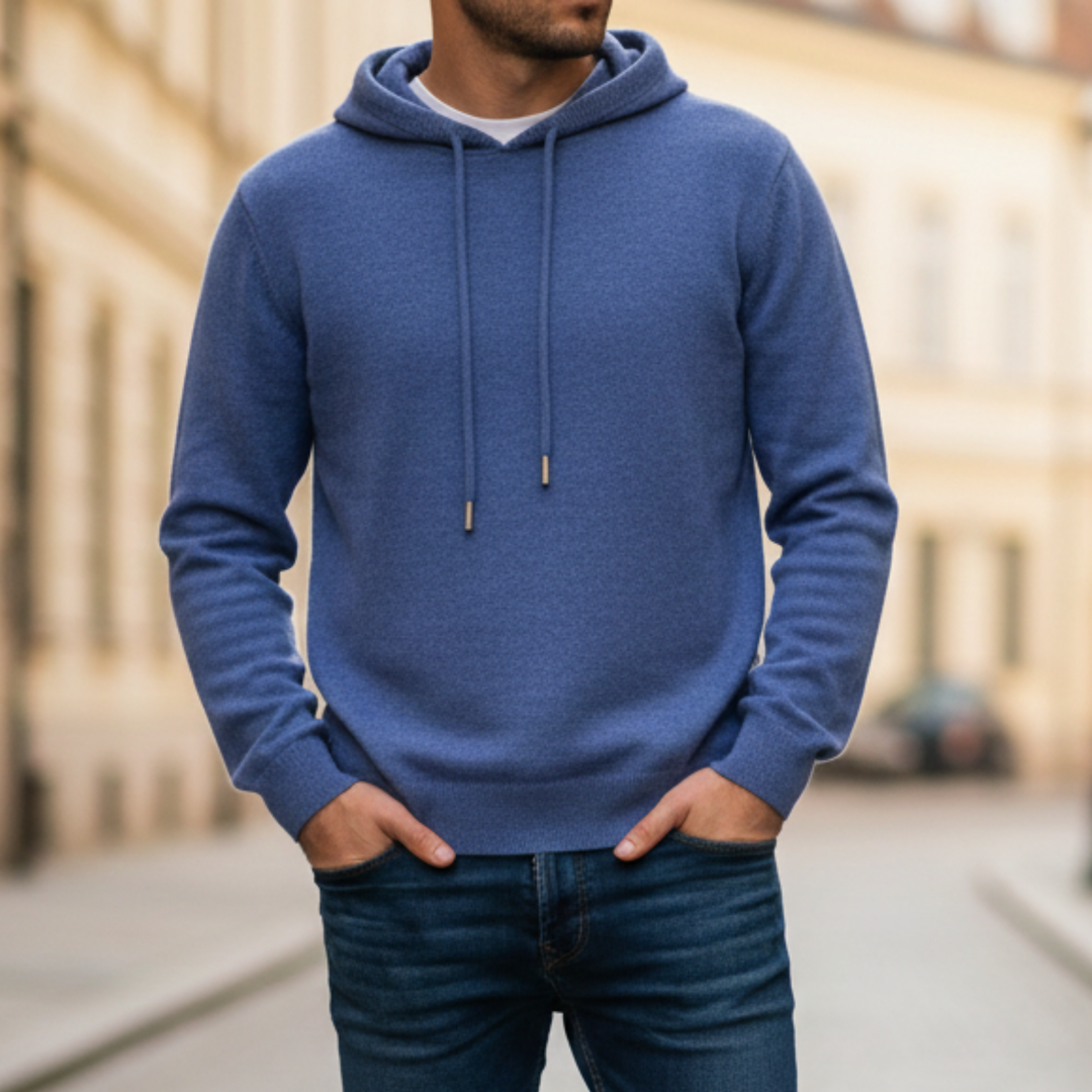 Hoodie Pullover Knit Long Sleeve Drawstring Men