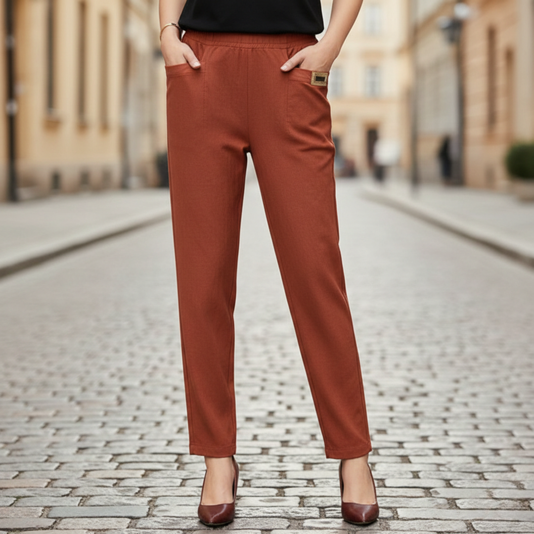 Pantalon droit longueur totale pour femme