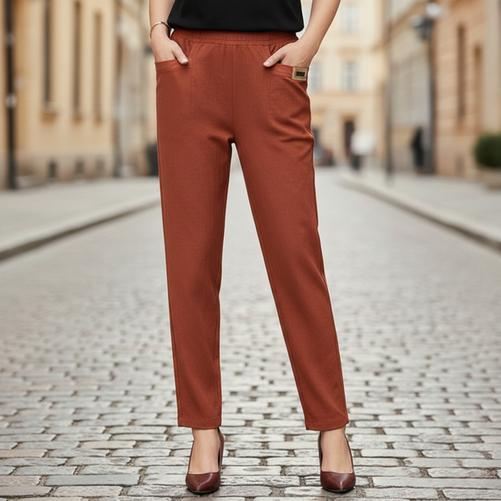 Pantalon droit longueur totale pour femme