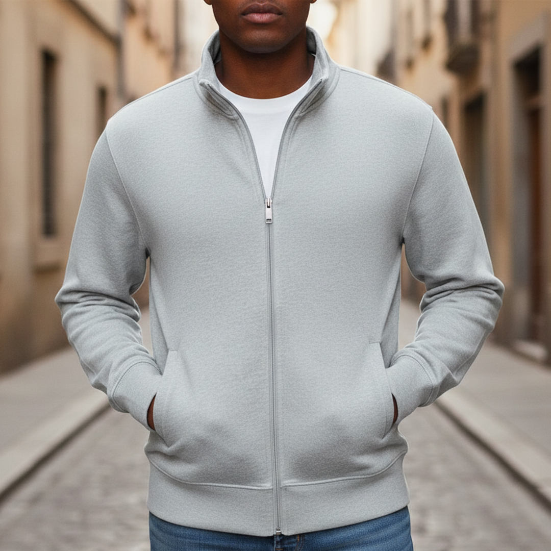 Zip Sweater Knit Lightweight Men All Season