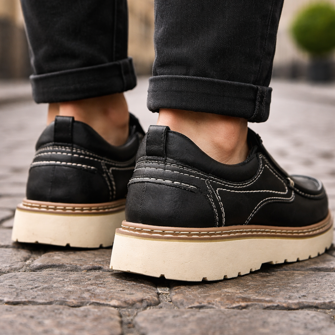 Mocassins en cuir à enfiler décontractés pour hommes