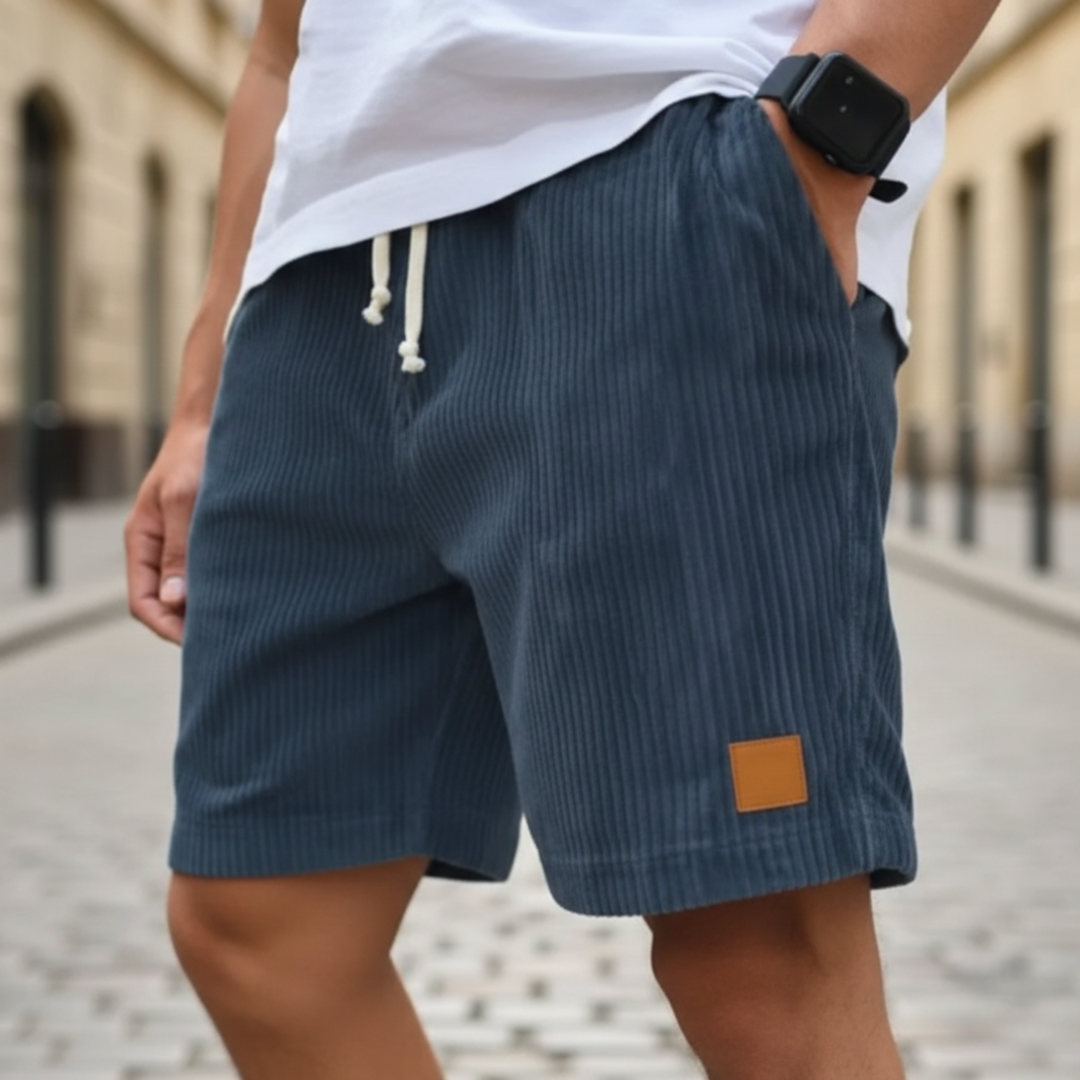 Pantalones Cortos de Pana para Hombre Ajuste Suelto Estilo Urbano