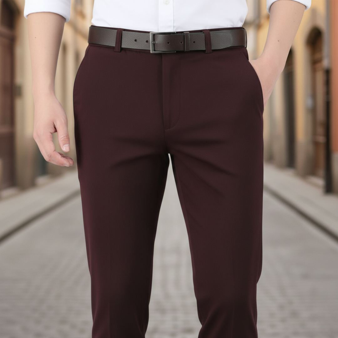 Pantalon extensible pour homme coupe ajustée longueur totale