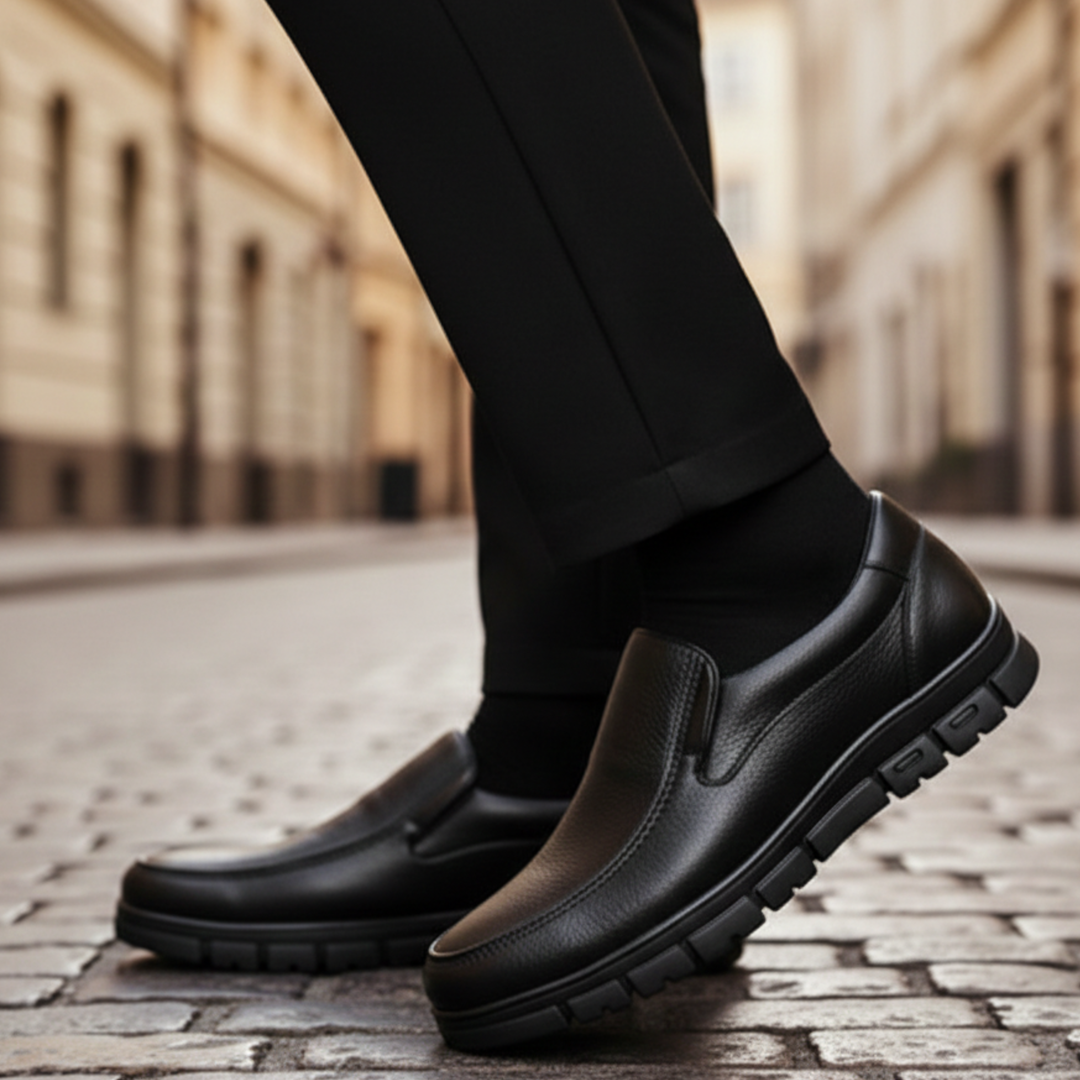 Zapatos ortopédicos de deslizar con suela acolchada para hombres