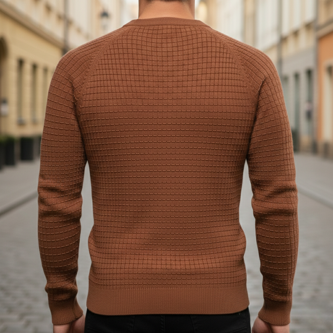 Pull à col rond pour homme à manches longues