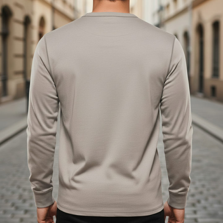 Men’s Cotton Long Sleeve Henley Shirt