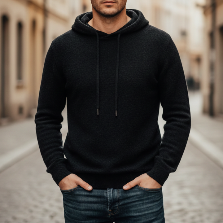 Hoodie Pullover Knit Long Sleeve Drawstring Men