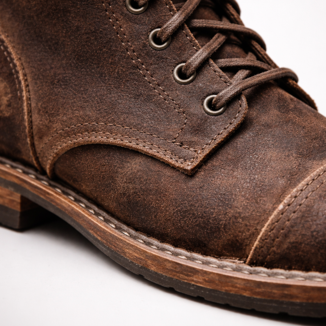 Bottes en cuir à lacets, bottines de combat pour hommes