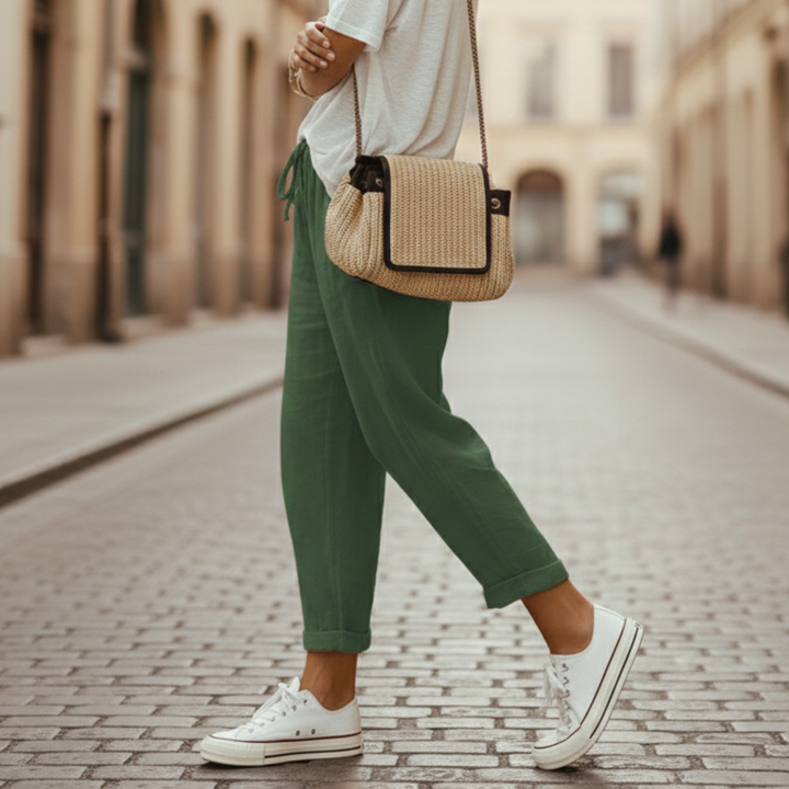 Pantalon Femme Taille Élastique Court