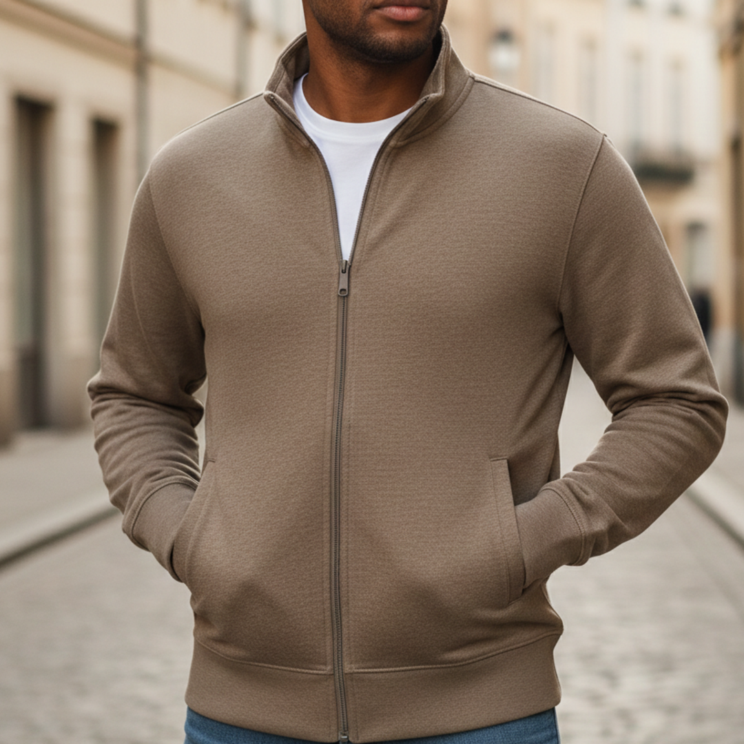 Zip Sweater Knit Lightweight Men All Season