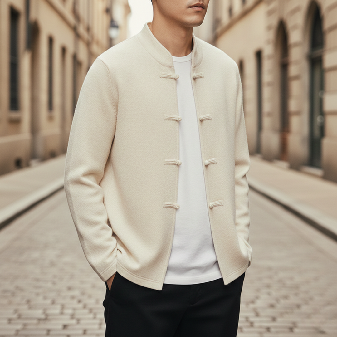 Cashmere Cardigan Stand Collar Button Men