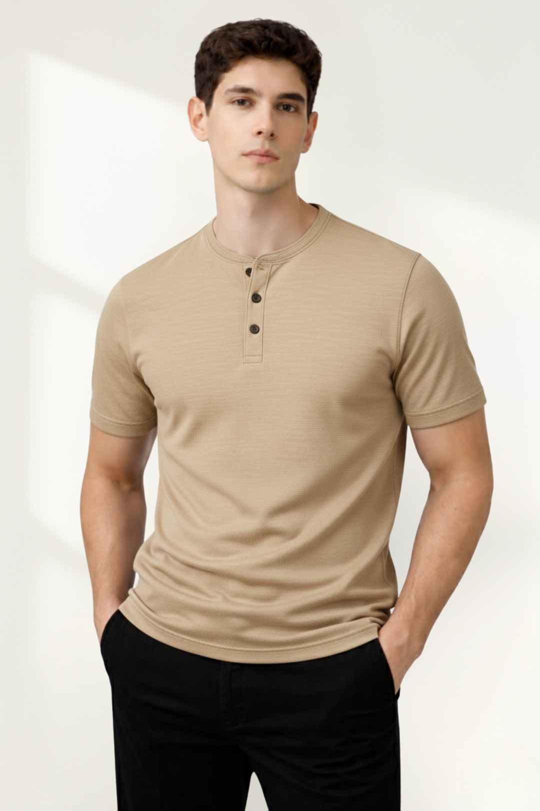T-shirt Henley pour homme