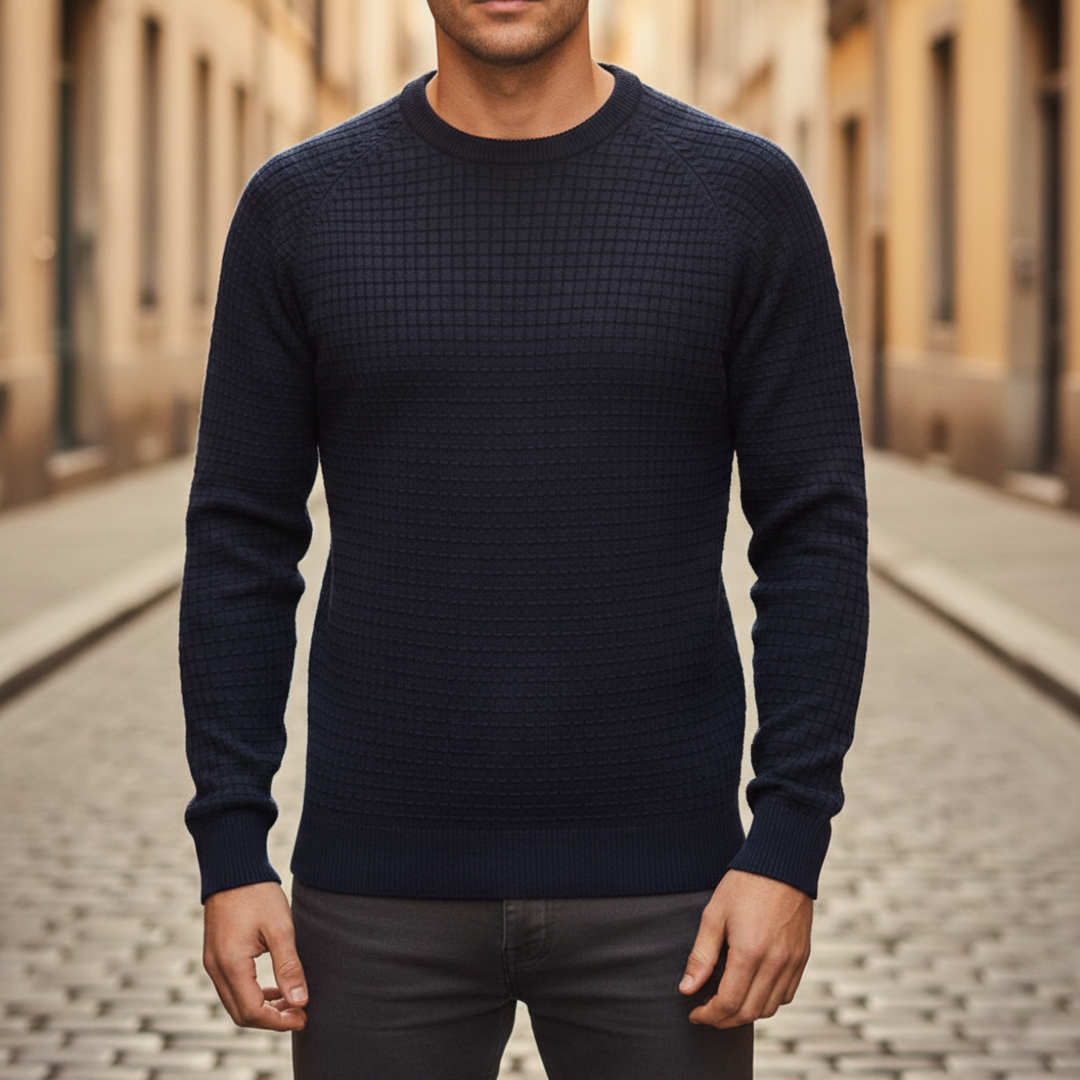 Pull à col rond pour homme à manches longues