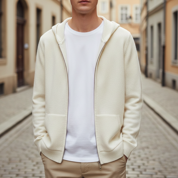 Hoodie Zip Front Knit Men