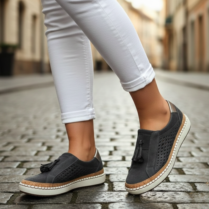 Chaussures à enfiler orthopédiques pour femmes, à semelle amortissante pour la marche