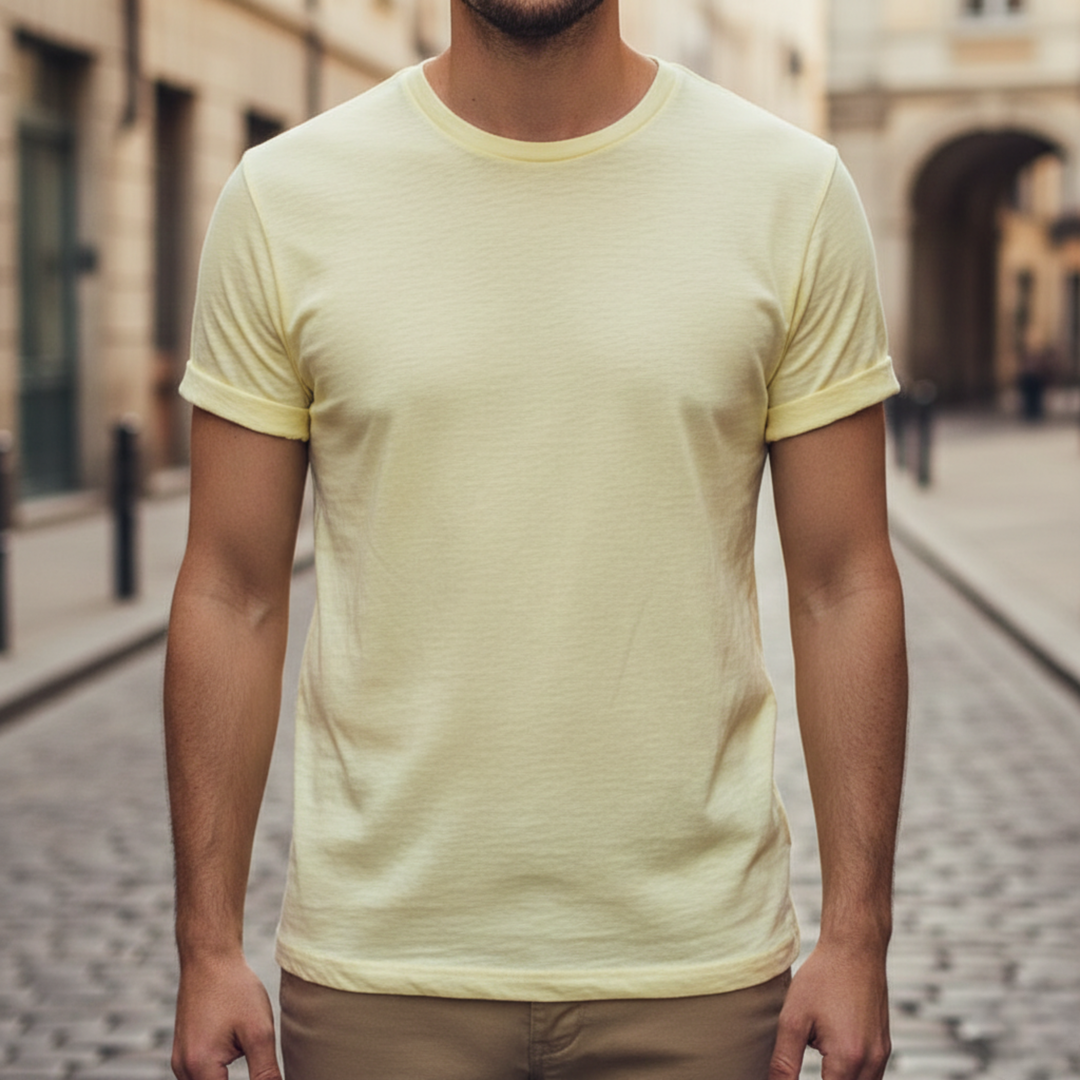 T-shirt homme col rond manches courtes