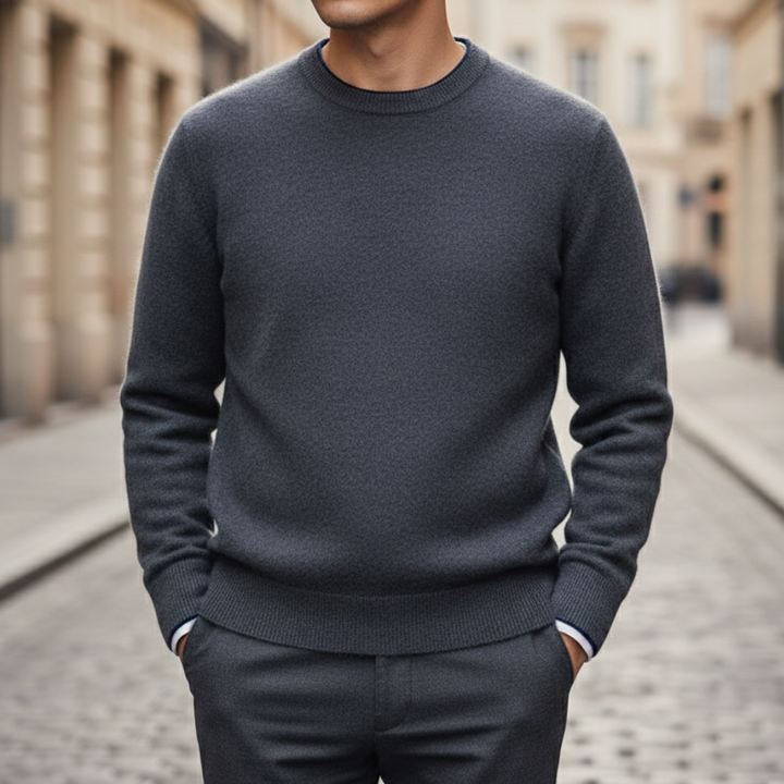 Pull en cachemire col rond manches longues homme