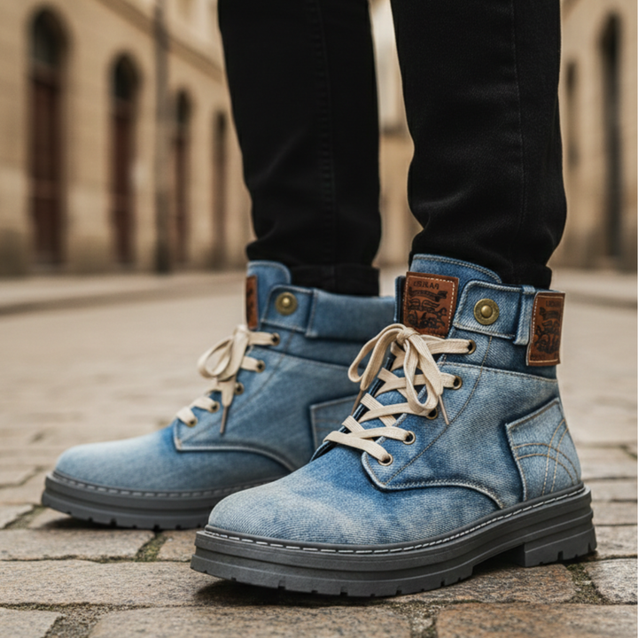 Bottes en jean à lacets, cheville, décontractées, unisexes, adultes