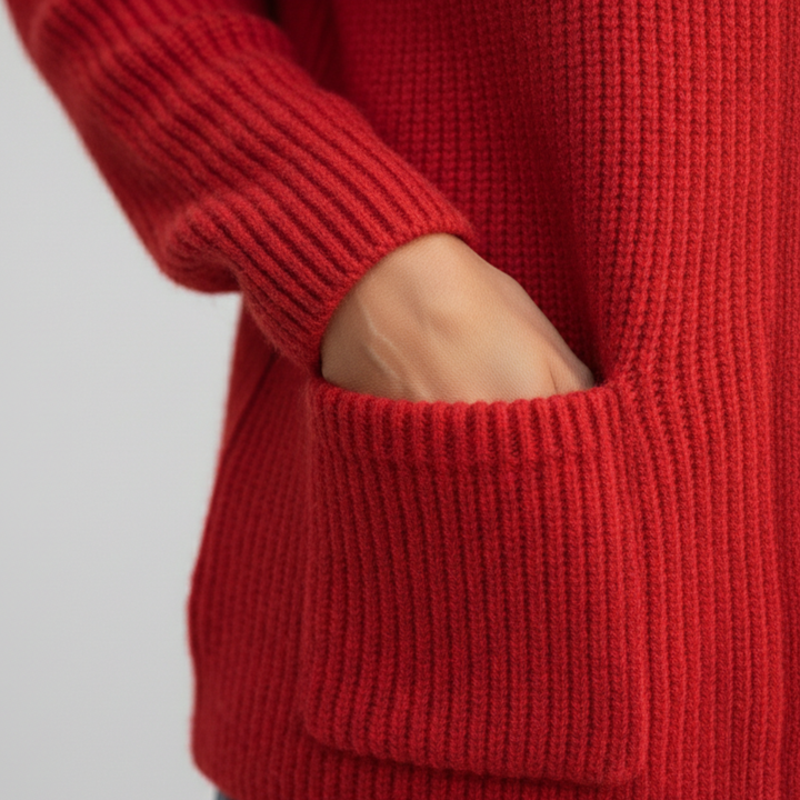 Cárdigan de punto para mujer, abierto al frente, de manga larga