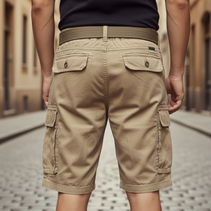 Shorts cargo pour homme Poche utilitaire Cordon de serrage Coupe décontractée