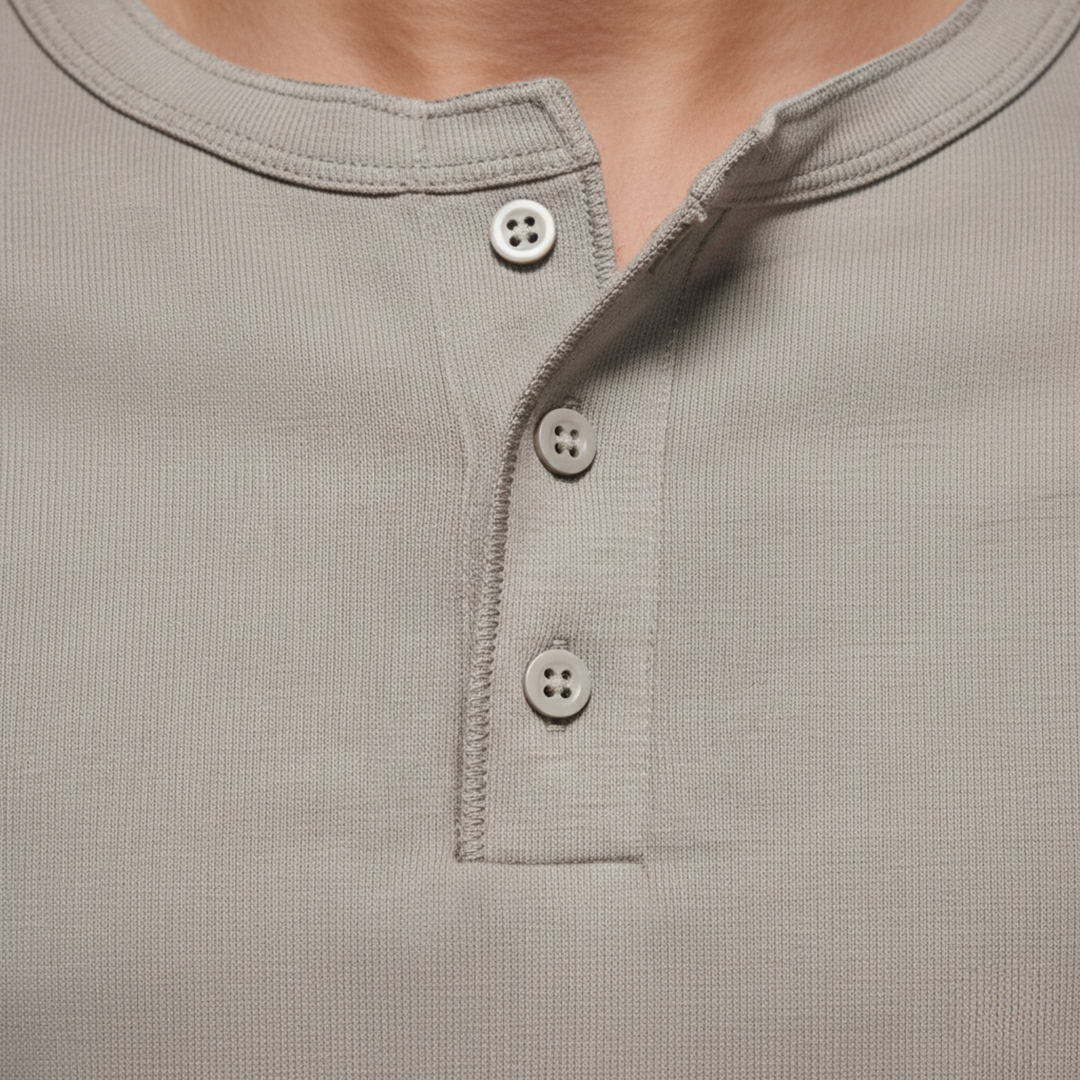 Men’s Cotton Long Sleeve Henley Shirt