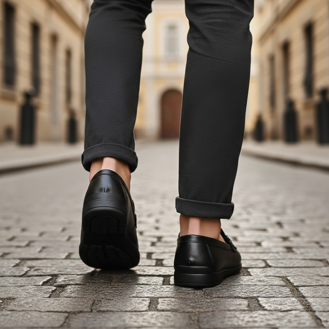 Mocassins en cuir à enfiler décontractés pour hommes