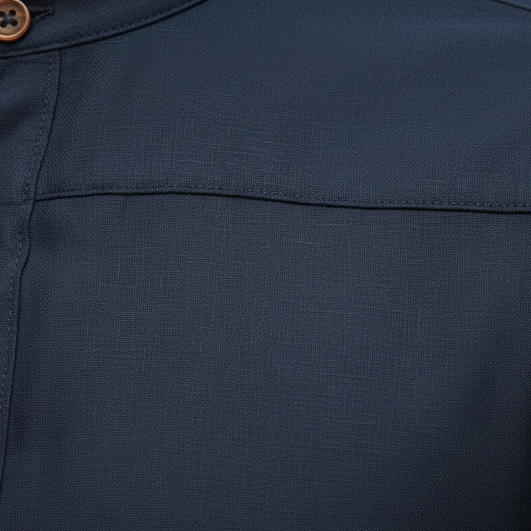 Camisa de Cuello para Hombre de Manga Larga con Botones en el Frente