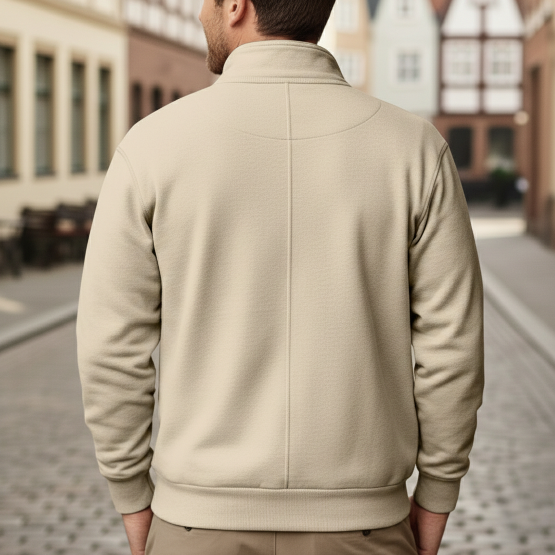 Sweat-shirt à demi-fermeture éclair en polaire pour homme