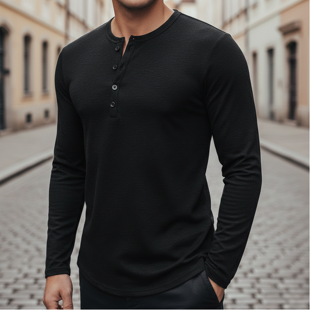 Camisa de Manga Larga con Botones para Hombre