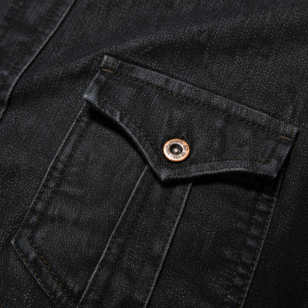 Chemise en jean à manches longues avec boutons devant pour homme