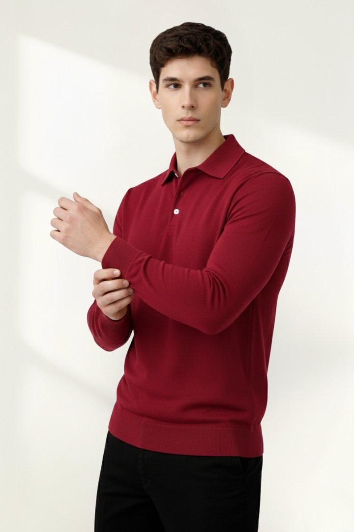 Camisa Polo de Manga Larga para Hombre