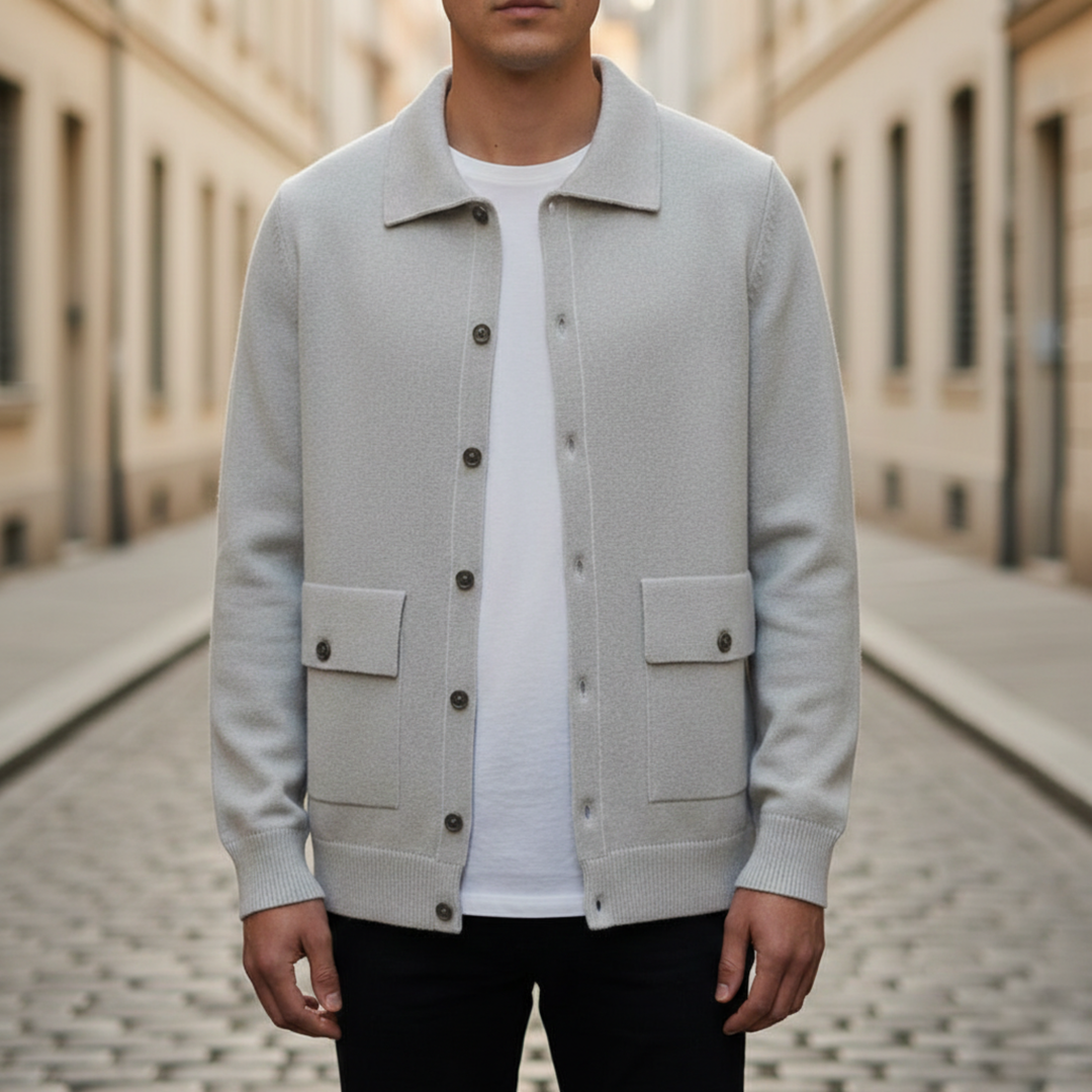 Cardigan pour homme à boutons sur le devant en tricot