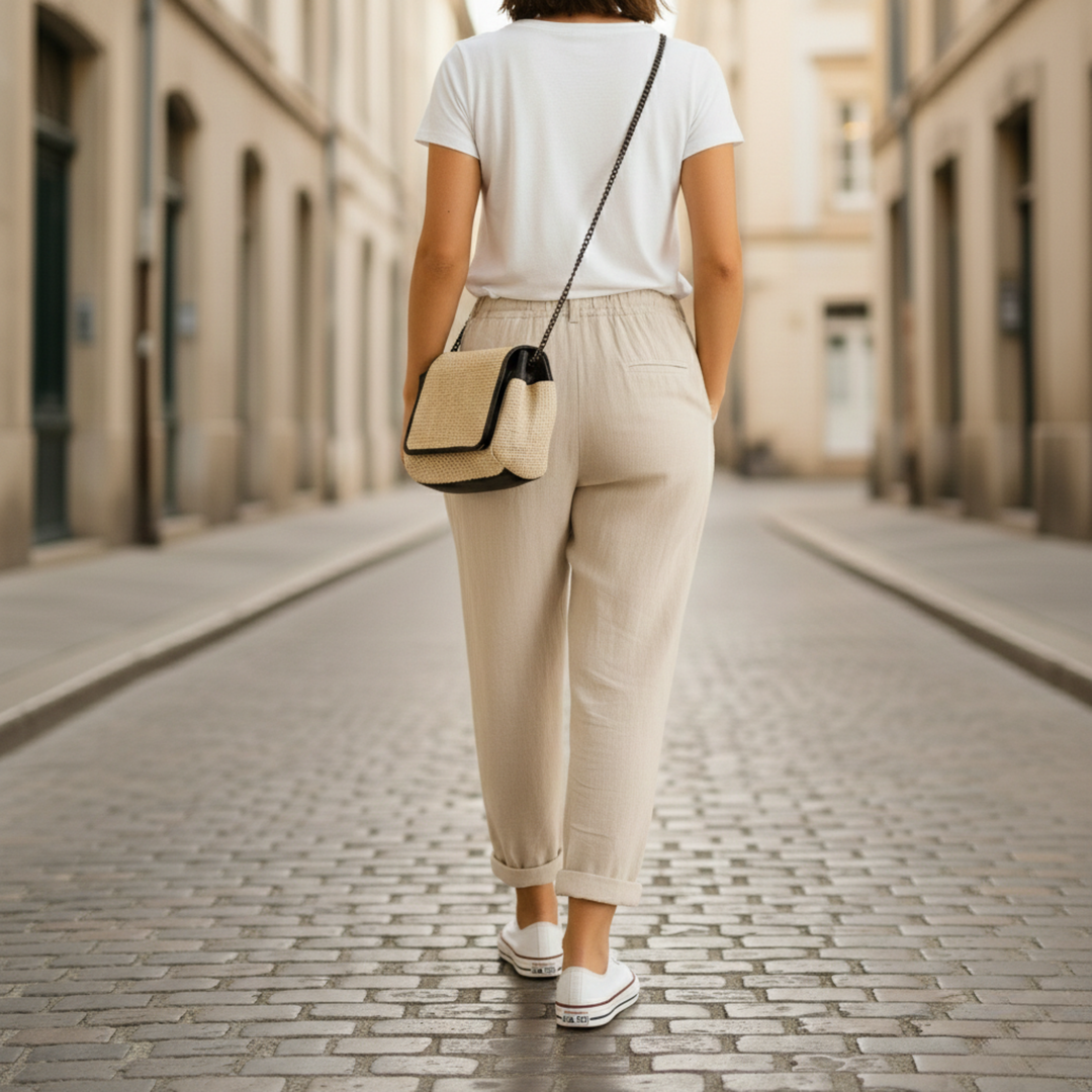 Pantalon Femme Taille Élastique Court