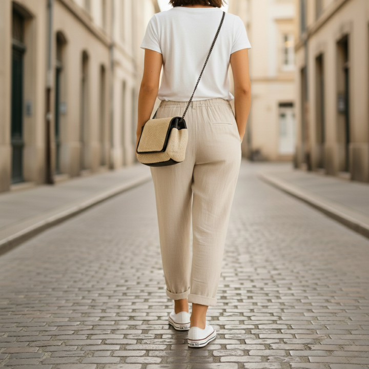 Pantalon Femme Taille Élastique Court