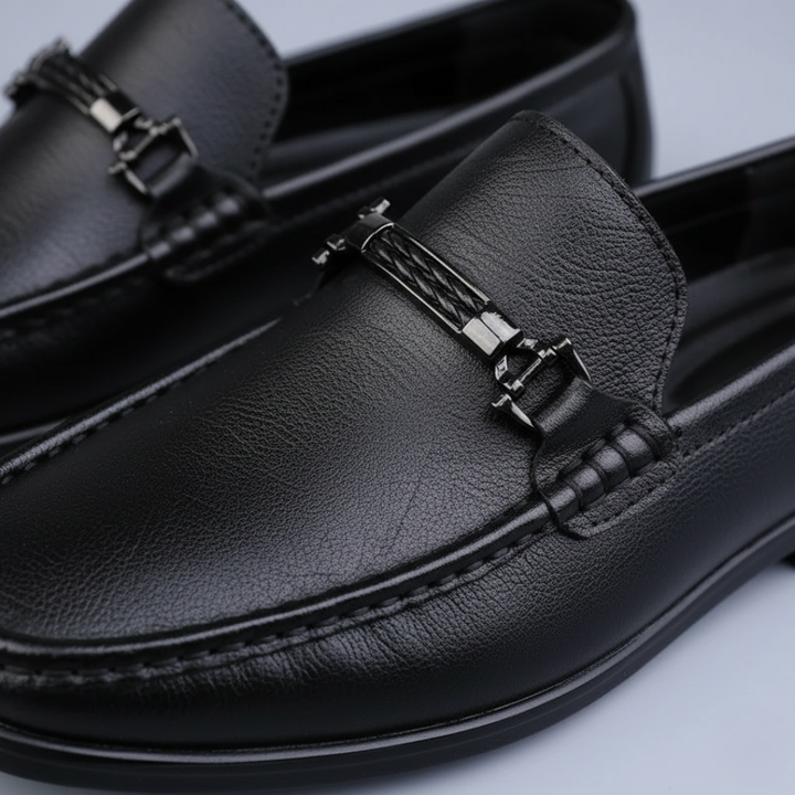 Mocassins en cuir à enfiler décontractés pour hommes